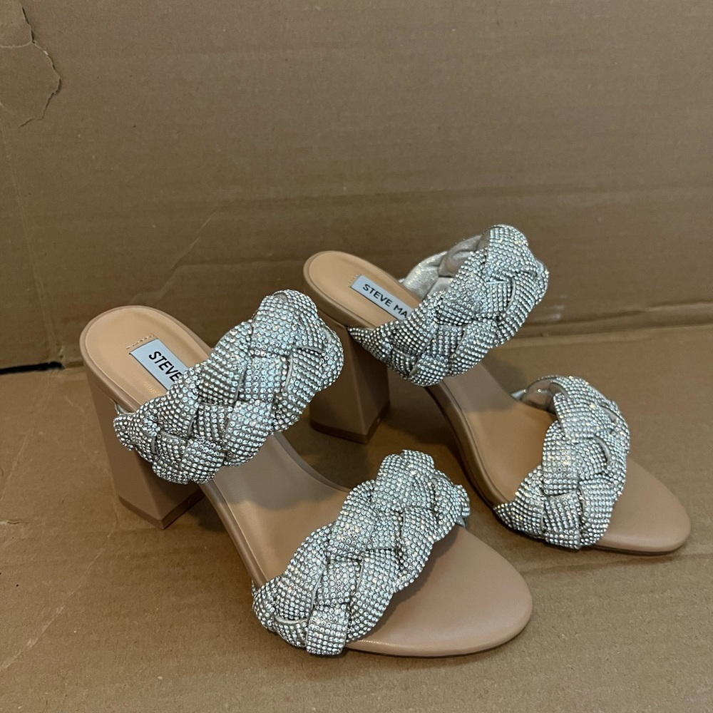 Steve Madden braided rhinestone heels/stiletto/sandals